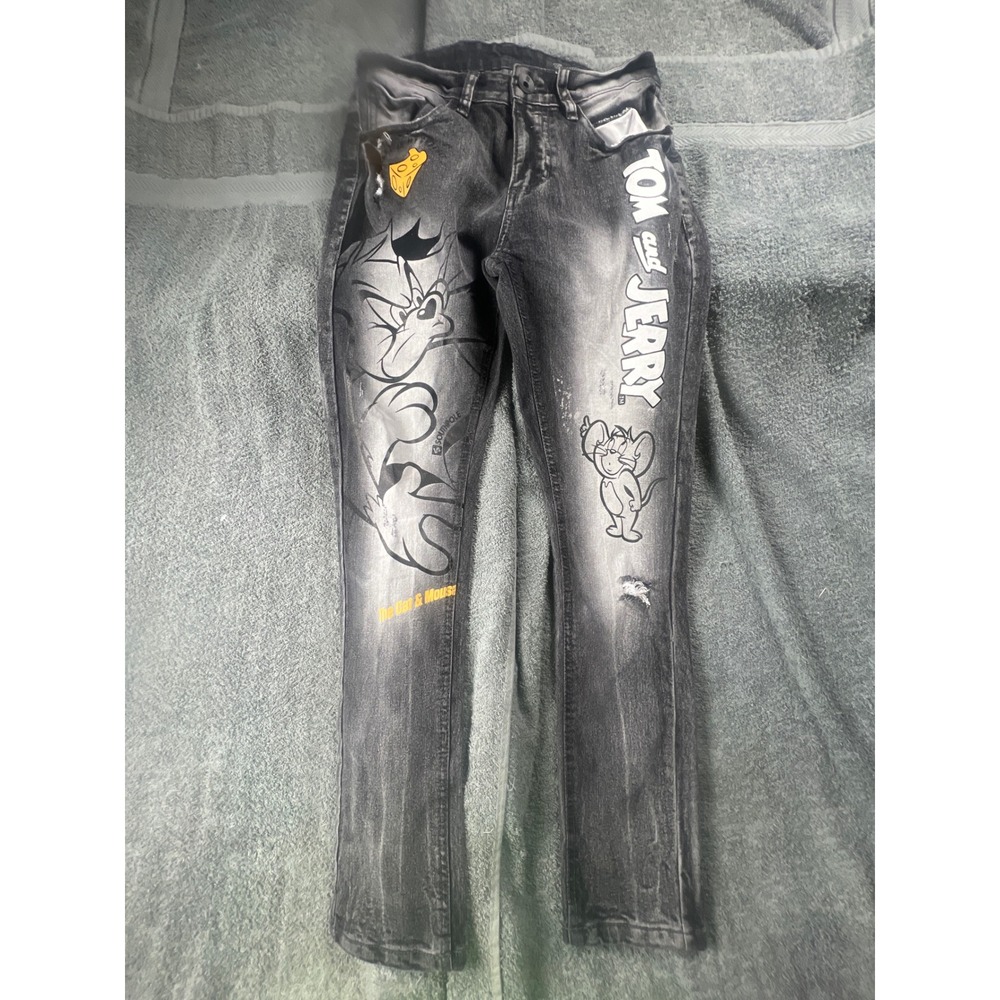 Southpole‎ Tom and Jerry Graphic Jeans Charcoal Grey Size 12